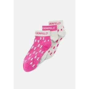 4066671 KARL LAGERFELD MONOGRAM SHORT SOCKS 3 PACK - Trainer socks pink/multi-coloured