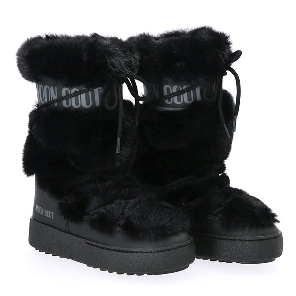 [부산점] 로고 80D2450210 N001 문부츠 인조 퍼 하이 부츠 여성 방한 부츠 신발