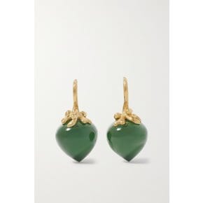 Dew Drops Large 18-karat Gold Serpentine Earrings 그린