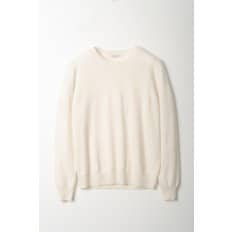 cashmere 100%   round knit top - White