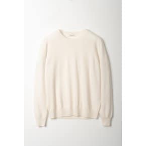 cashmere 100%   round knit top - White