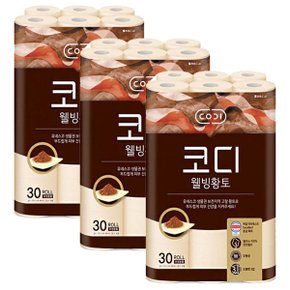 코디 웰빙황토 도톰한 3겹 27M 30롤 x3팩 황토함유_P355312184