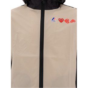 [해외배송] 꼼데가르송 라이트웨이트 후드 집업 바람막이 AZ J505 051BEIGE BLACK Grey