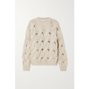 Cable-knit Cashmere Sweater 그레이