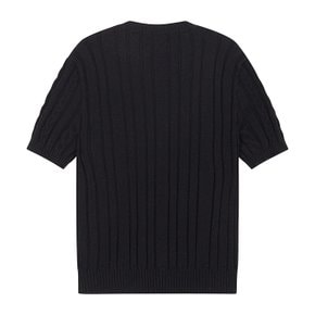 Cable short sleeve sweater_122PD10C7700