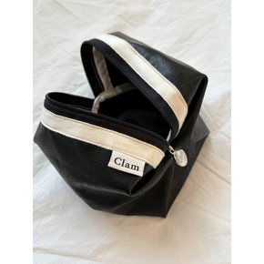 round pouch _ Leather black