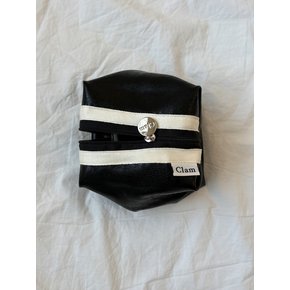 round pouch _ Leather black
