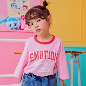 이모션캐슬 키즈 티니핑 핑크 프레피 7부 티셔츠