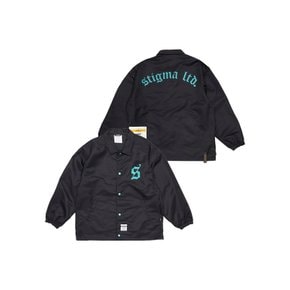 OLD LETTER OVERSIZED COACH JACKET BLACK