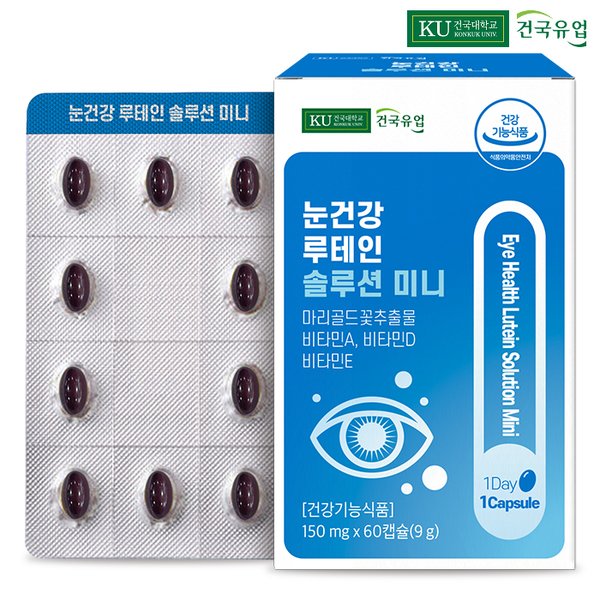[건국] 눈건강 루테인 솔루션 미니 60캡슐x1개(2개월)
