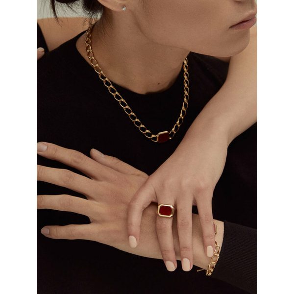 [BTS 뷔,홍경 반지] Carnelian Signet Ring