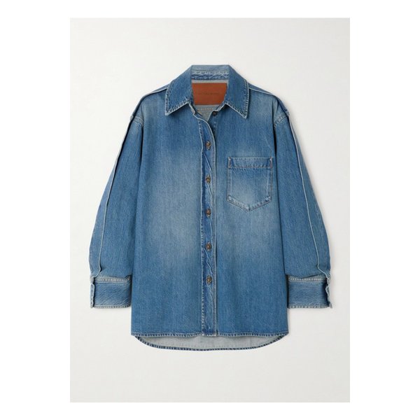 핀턱 데님 셔츠 블루 1647597325051685