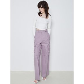 PIGMENT COTTON WIDE PANTS_L.PURPLE