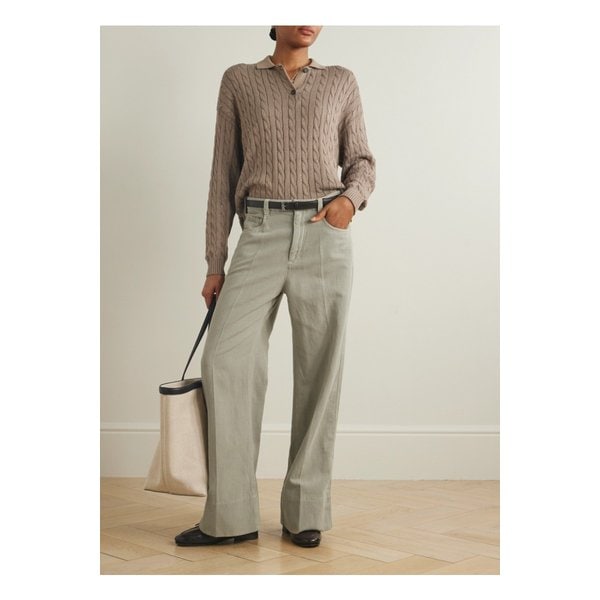 브루넬로쿠치넬리 하이웨이스트 와이드 진 그린 1647597355277458