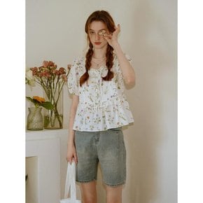 Cest_Flower garden ruffled blouse