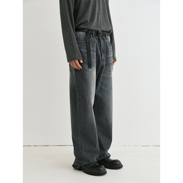 Fade denim pants (black)