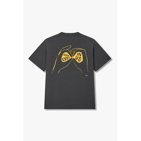 남성 엠브로이더리 로고 티셔츠_다크그레이 6426121120000