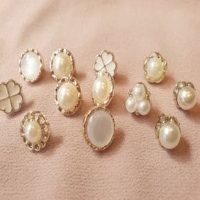 블라우스 브라우스 셔츠 긴팔 의류 부자재 진주 단추