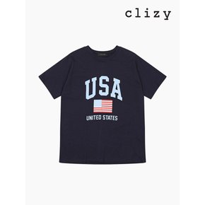 빅 USA 로고 프린팅 티셔츠 (CN5WTS01)