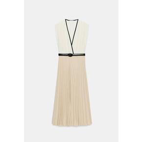 ZARA 자라 개더 과 조합이 돋보이는 미디 원피스 5029 189 710