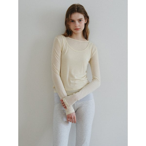 [3 Color] 세이지 텐셀 레이어드 티셔츠 SET