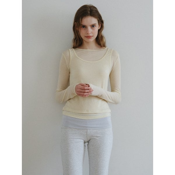 [3 Color] 세이지 텐셀 레이어드 티셔츠 SET