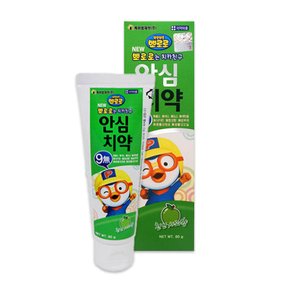 뽀로로 어린이 유아 무불소 안심 치약 사과향 80g x 1개 어린이집 캐릭터 양치