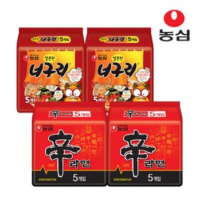 농심 신라면 멀티팩(120gx5) x 2개 + 얼큰한너구리 멀티팩(120gx5) x 2개..[30493095]