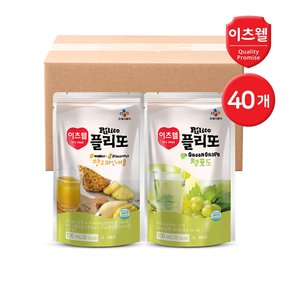CJ이츠웰 플리또 과일주스 파우치 130ml 혼합 40개 (망고20+청포도20)