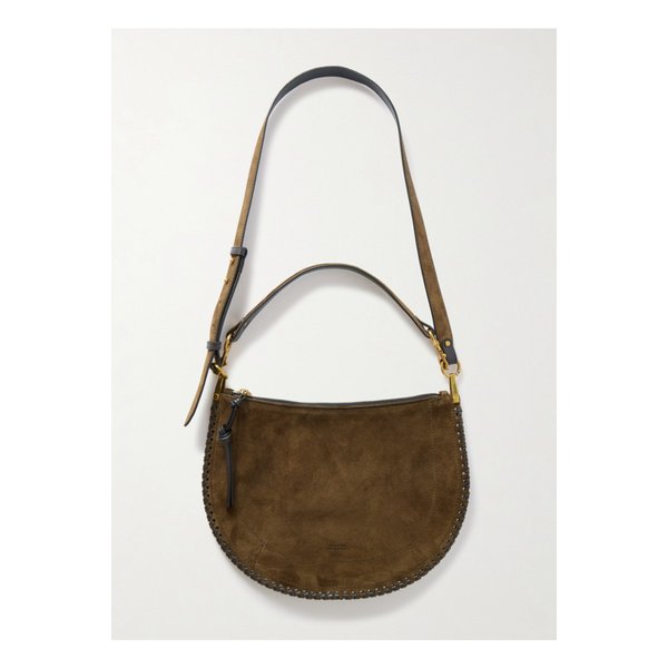 오스칸 소프트 윕스티치 스웨이드 숄더 백 브라운 46376663162889700