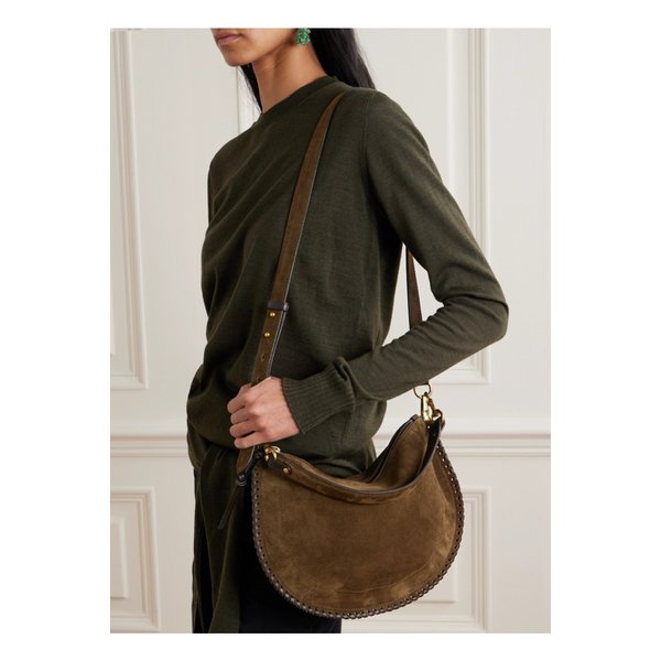 오스칸 소프트 윕스티치 스웨이드 숄더 백 브라운 46376663162889700