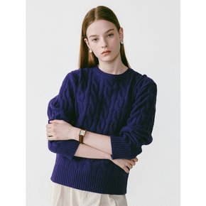 Round Cable Knit [Purple]