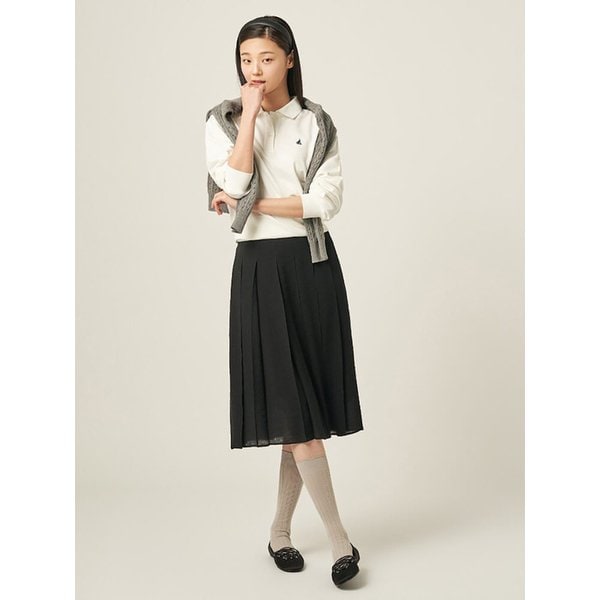 면 혼방 긴소매 폴로 티셔츠  아이보리 (BF5841C010)