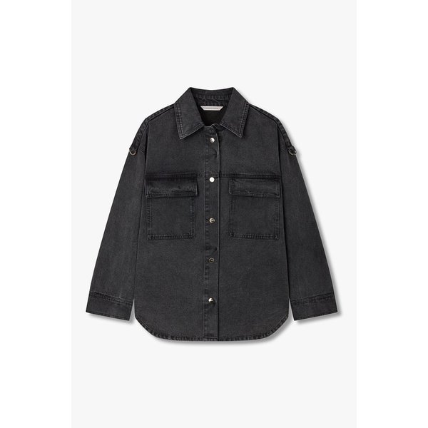 투 포켓 스냅 버튼 데님 셔츠 7126155701173