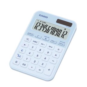 HJ 카시오 작고 귀여운 12자리 계산기 MS-20YC 라이트블루