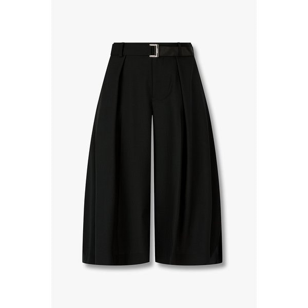 여성 원 턱 와이드 핏 슈팅 팬츠(블랙) 6416111103000