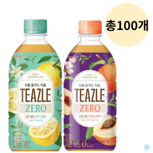 티즐 제로 유자그린 + 피치얼그레이 차 500mL 총 100개 - SSG.COM