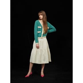 COLOR BLOCK CARDIGAN - GREEN