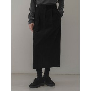 Corduroy H-line skirt (black)