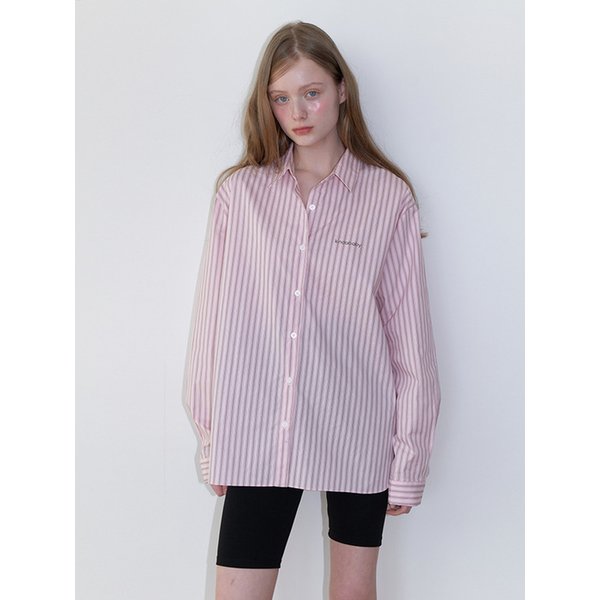 classic logo stripe shirts - pink