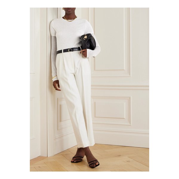 레이어드 니트 캐시미어 실크 혼방 탑 에크루 1647597339494965