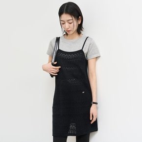 WOMAN 크로셰 롱 레이어드 니트 탑 [BLACK] / WBE2L05529