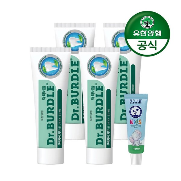 닥터버들 구취케어 치약 100gx4개+키즈 치약(포도향) 20gx1개