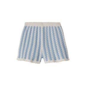 키즈 메킬레인 MEKYLANE 크로셰 코튼 숏츠 블루 스트라이프 26S_S0259 MEKYLANE BLUE