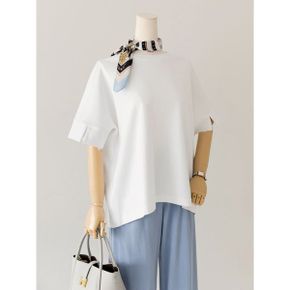 XL까지  라운드넥 래글런 밑단 트임 소매 루즈핏 티셔츠 여름 데일리 일상 캐.._P399019956