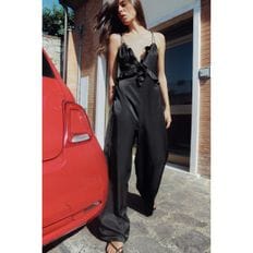 ZARA 러플이 달린 자라 와이드 레그 점프수트 8489/959