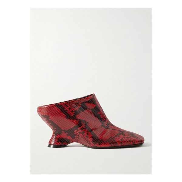 스네이크 이펙트 가죽 뮬 레드 1647597349818411