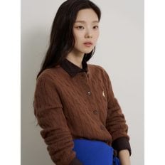 [Essential] 울 케이블 카디건  브라운 BF695AE02D