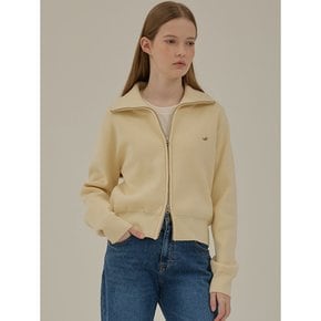 Rohan collar zip-up knit_Ivory