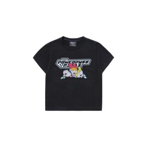 The Powerpuff Girls x acmedelavie logo crop t-shirts BLACK PPG로고 크롭 SSCLPG-BLK